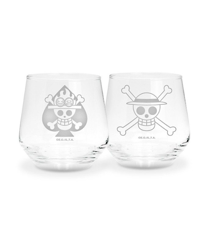 Verre - Pack de 2 - One Piece - Ace & Luffy