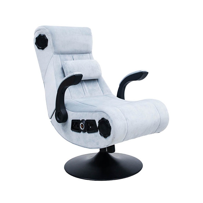 Fauteuil Pro Gaming - Deluxe 4.1 X-Pro Tissu Blanc - X-Rocker 2019