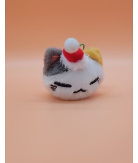 Plush - Nemuneko - Christmas Hat Grey and White - Coll. Christmas