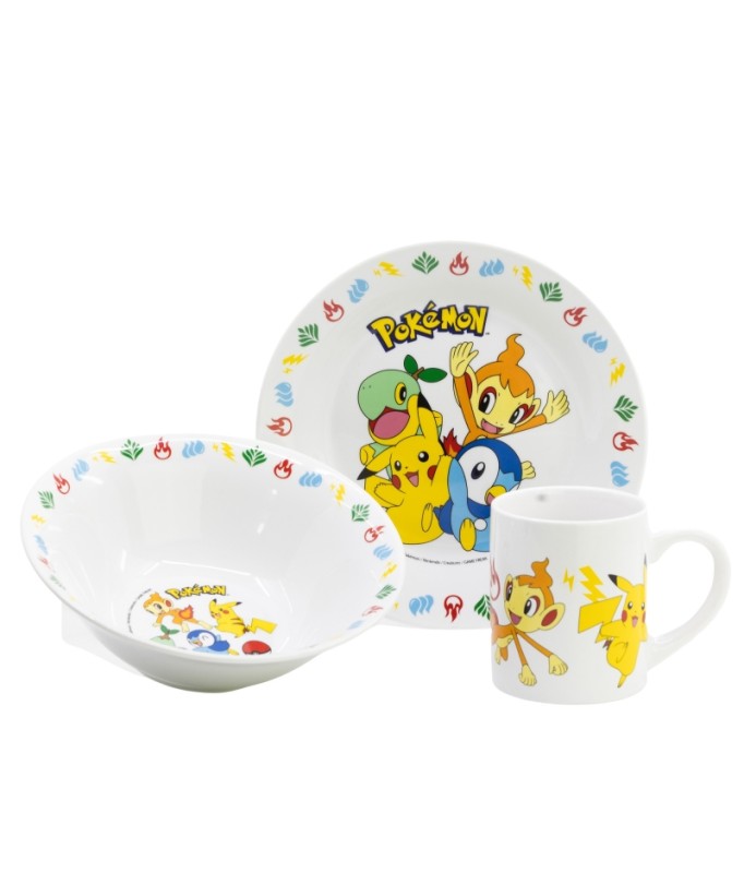 Geschirrset - Pokemon - Sinnoh Starters & Pikachu