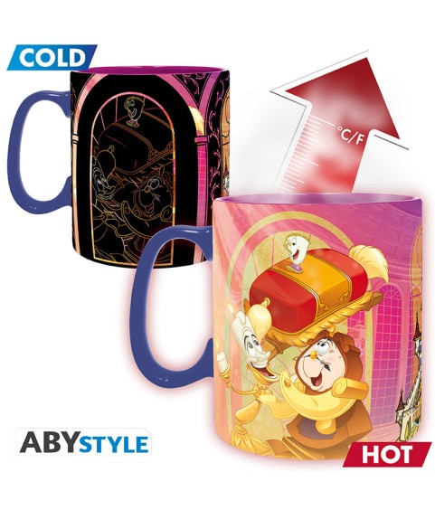 Mug - Thermo-réactif - La Belle et la Bête - Vitraux