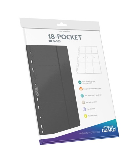 Portfolio - Side-Loading - 18-Pocket Pages (10ct) - Gris