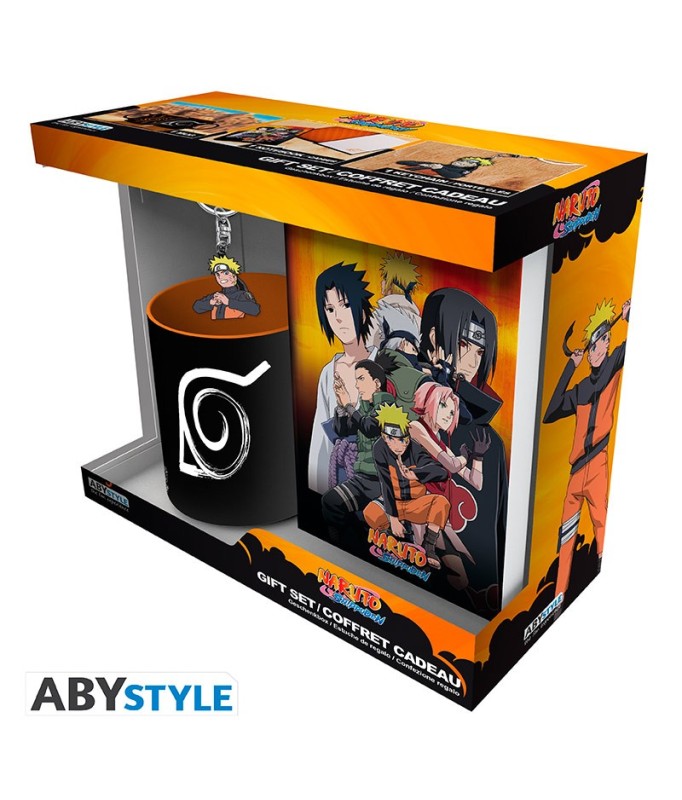 Set - Beschädigte Verpackung - Naruto - Becher 320ml + Schlüsselanhänger PVC + Notizbuch "Naruto