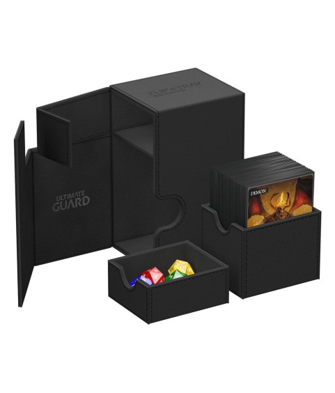 Deckbox - Flip´n´Tray 80+ - Schwarz - XenoSkin