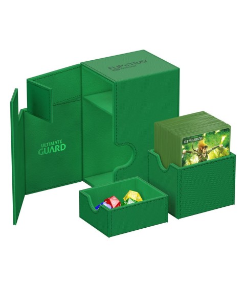 Deckbox - Flip´n´Tray 80+ - Grün - XenoSkin