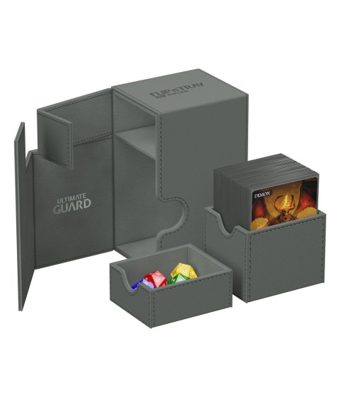 Deckbox - Flip´n´Tray 80+ - Grau - XenoSkin