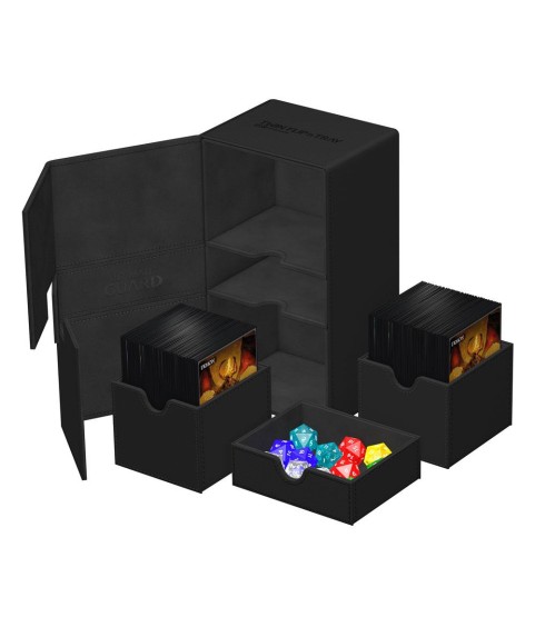 Deckbox - Twin Flip´n´Tray 200+ - Schwarz - XenoSkin