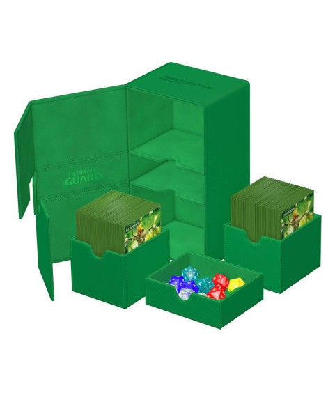 Deckbox - Twin Flip´n´Tray 200+ - Grün - XenoSkin