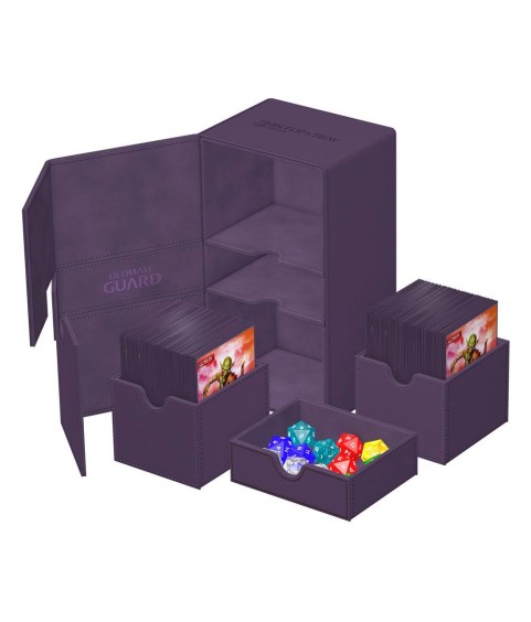 Deckbox - Twin Flip´n´Tray 200+ - Violett - XenoSkin