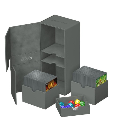 Deckbox - Twin Flip´n´Tray 266+ - Gris - XenoSkin - 25 cm
