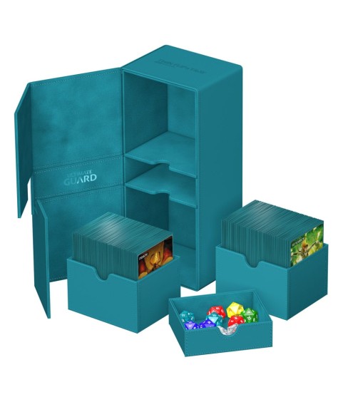 Deckbox - Twin Flip´n´Tray 266+ - Petrolblau - XenoSkin