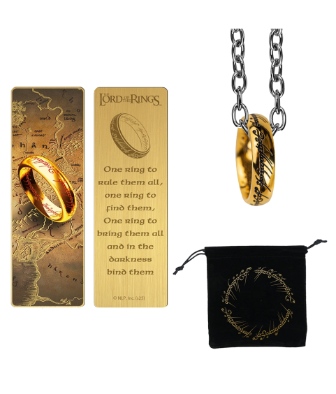 Set - Le Seigneur des Anneaux - Anneau Unique & Marque page métal