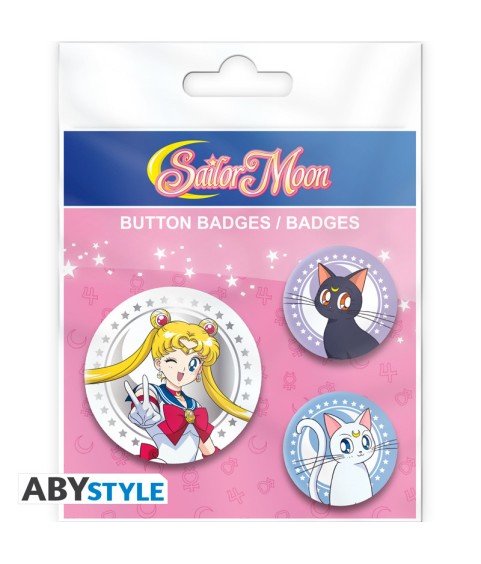 Badge - Sailor Moon - Sailor Moon, Luna, Artemis