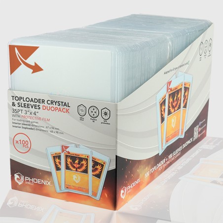 Protège-cartes - Toploader duopack protec crystal + sleeves (x 100)