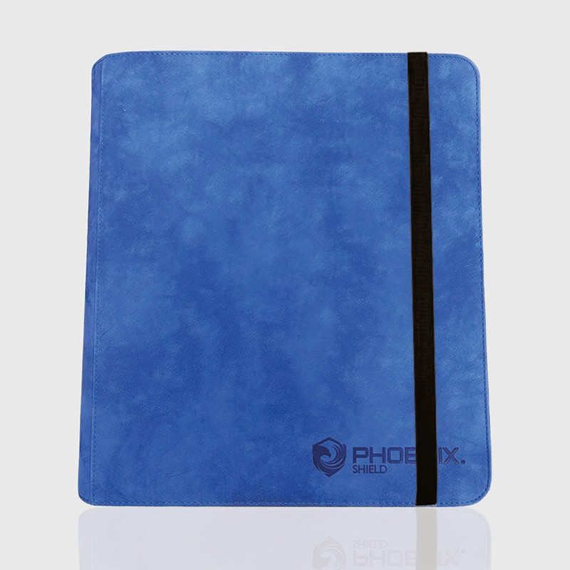 Protège-cartes - Ringed binder 9-pockets (900 cards) velvet effect blue