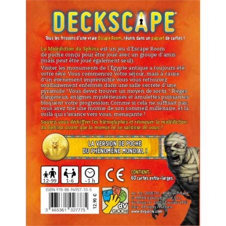 Escape Game - Kooperativ - Karten - Rätsel - Divers - Decksckape - La malédiction du Sphinx