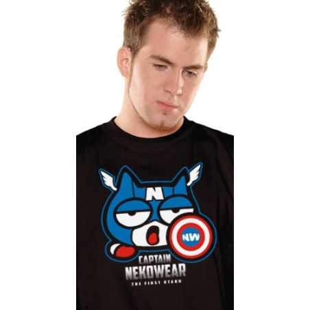 T-shirt - Captain America - Captain Neko - M Homme 