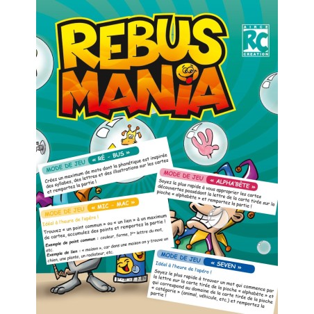 Jeu de cartes - Ambiance - Éducatif - Narratif - Divers - Rebus Mania