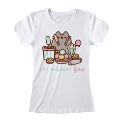 T-shirt - Pusheen the Cat - Eat Dessert first - L Femme 
