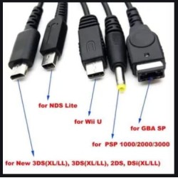 Cable - Câble USB Multiconsoles - DS, DS Lite, 2DS, 3DS, 3DSXL, DSi, DSiYL, New3DS