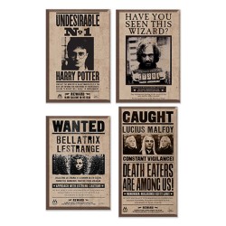 Aimant - Pack de 4 - Harry Potter - Affiches Wanted