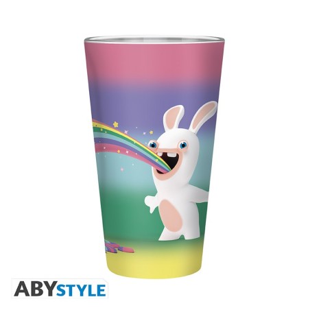 Verre - XXL - Lapin Crétin - Arc en ciel