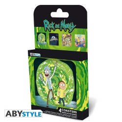 Accessoire cuisine - Sous-verre - Rick & Morty - Set 4 Emblèmes