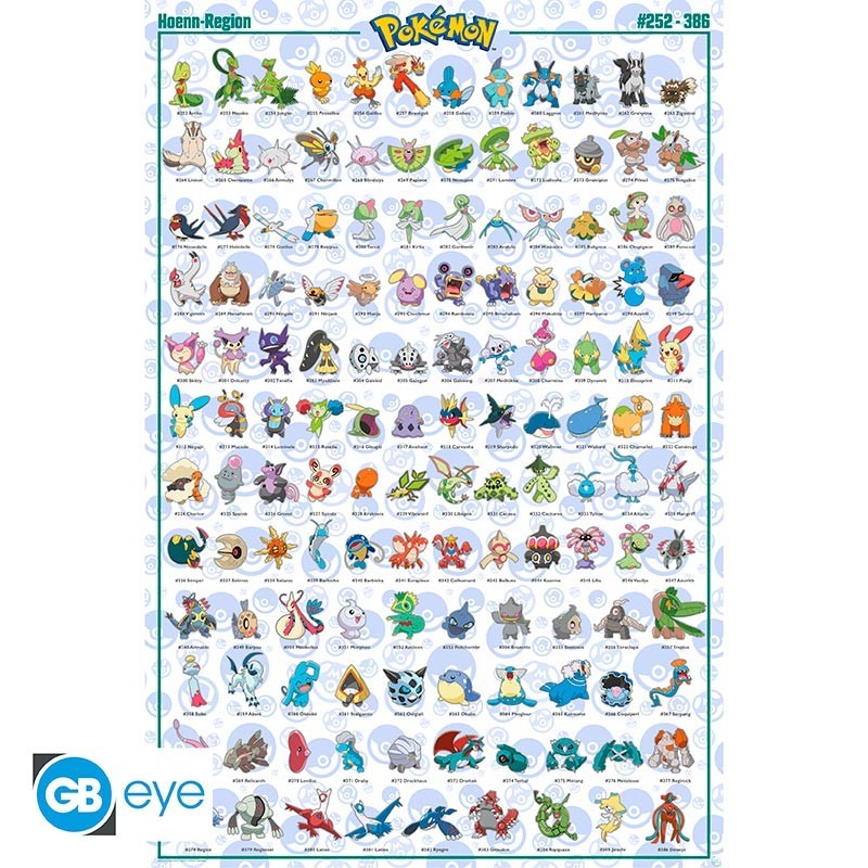 Poster - Rolled and shrink-wrapped - Pokemon - Hoenn Pokedex - Unisexe