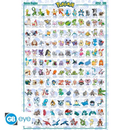 Poster - Rolled and shrink-wrapped - Pokemon - Hoenn Pokedex - Unisexe