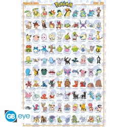 Poster - Gerollt und mit Folie versehen - Pokemon - Johto