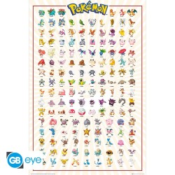 Poster - Gerollt und mit Folie versehen - Pokemon - Kanto 151 French