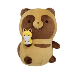 Plush - Tanuki & Kitsune - Tanuki & little Kitsune