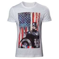 T-shirt - Captain America - Flag - M Homme 