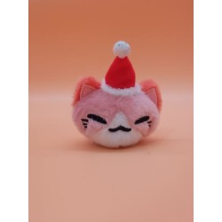 Plush - Nemuneko - Christmas Hat Pink and White - Coll. Christmas