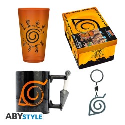 Set - Naruto - Verre XXL +Porte-clés 3D+Mug 3D Konoha