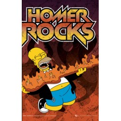 T-shirt - Les Simpson - Homer Rocks - L Homme 