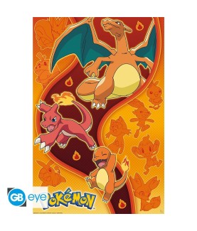 Poster - Gerollt und mit Folie versehen - Pokemon - Typ Feuer