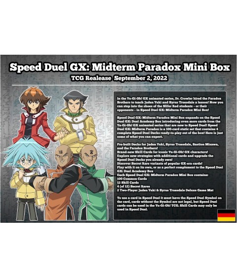 Cartes (JCC) - Yu-Gi-Oh! - Speed Duel GX Midterm Paradox 2022