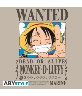 T-shirt - One Piece - Wanted - Monkey D. Luffy - M Unisexe 