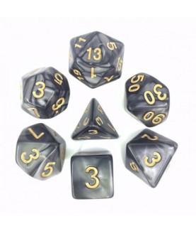 Dice sets - Dices - "Black Pearl & Gold" Color