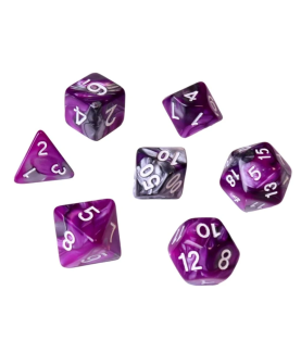 Dice sets - Dices - "Purple & Silver Fusion" Color