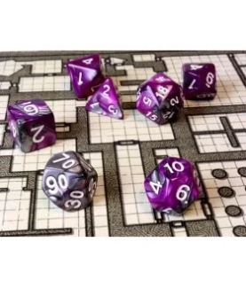 Dice sets - Dices - "Purple & Silver Fusion" Color