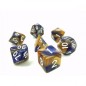Dice sets - Dices - "Gold & Blue Fusion" Color