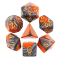 Dice sets - Dices - "Orange & Silver Fusion" Color