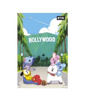 Poster - Gerollt und mit Folie versehen - BT21 - Hollywood