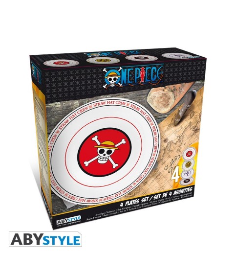 Plate - Set of 4 - One Piece - Emblems