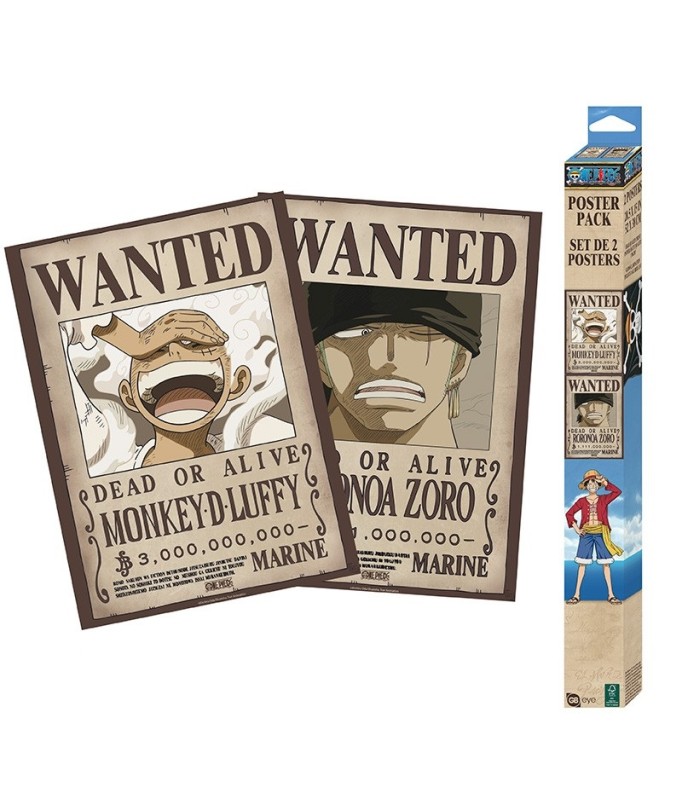 Poster - Set of 2 - One Piece - Wanted Luffy & Zoro