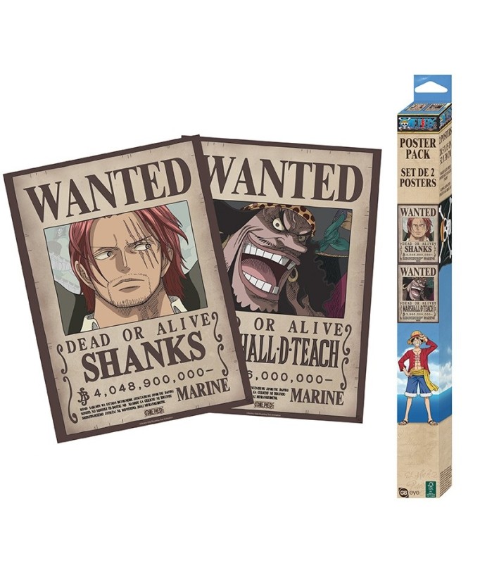 Poster - Packung mit 2 - One Piece - Wanted Shanks & Teach