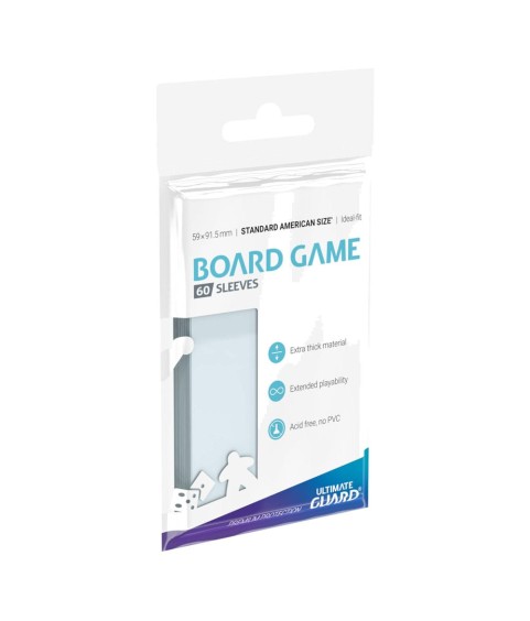 Sleeves - 60 Pcs - American Standard - Board Games - Transparent