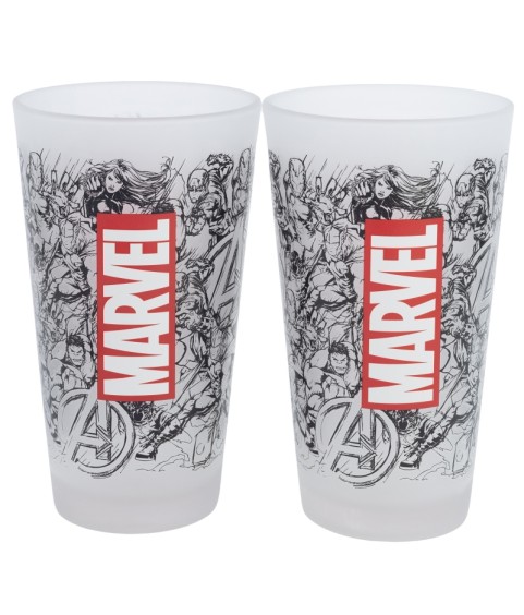 Glas - Packung mit 2 - Marvel - Helden